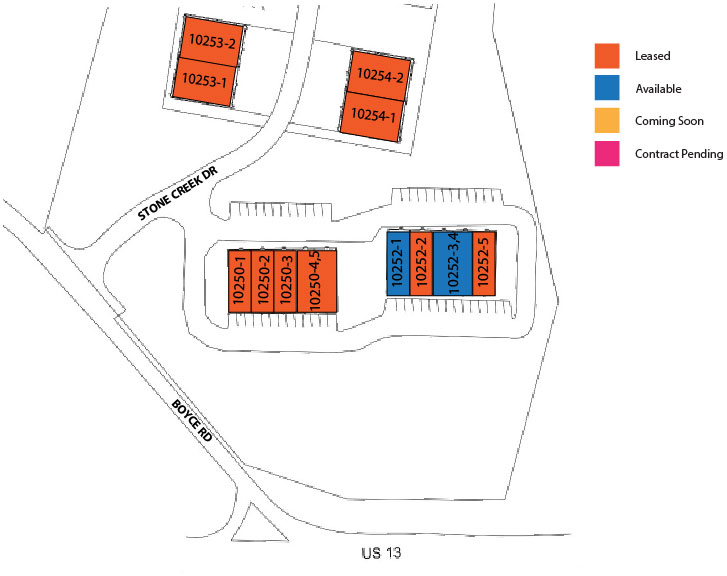 A map of the Stone Creek Business Park.