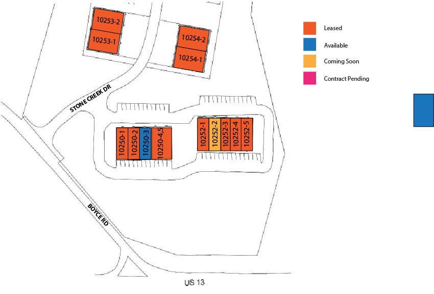A map of the Stone Creek Business Park.